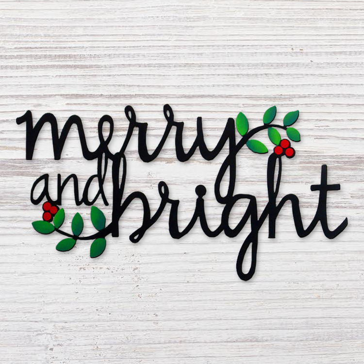 Merry and Bright Magnet - Wall Word