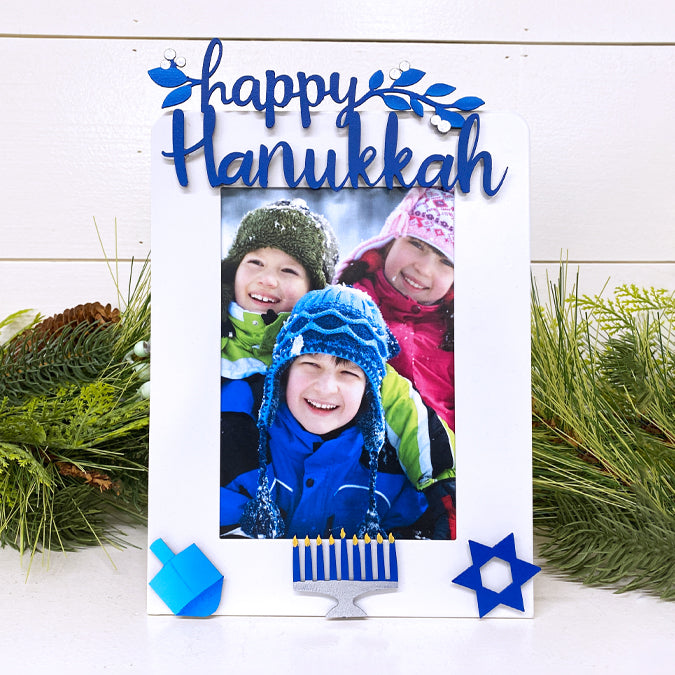 &quot;Happy Hanukkah&quot; Magnet Blue