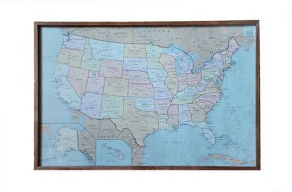 Antique Color USA Travel Map