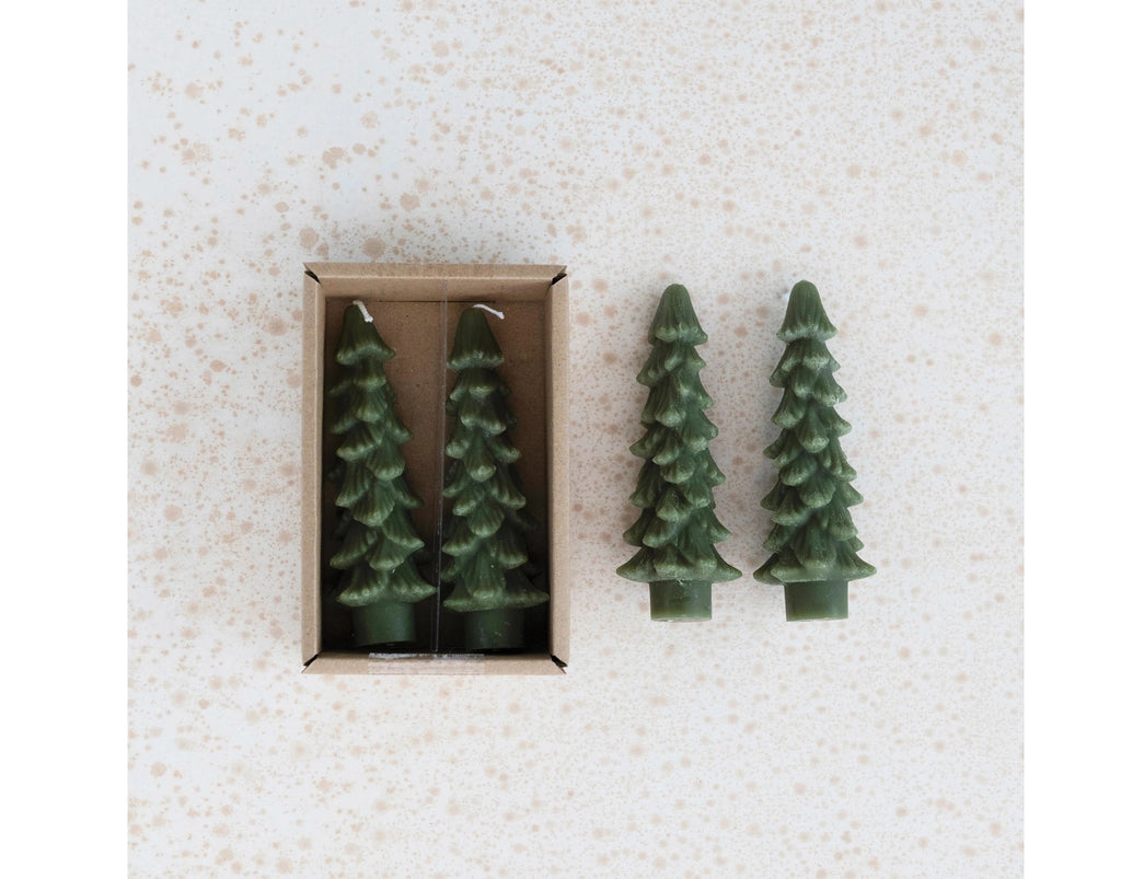 Tree Shaped Taper Candles, Unscented EverGreen
